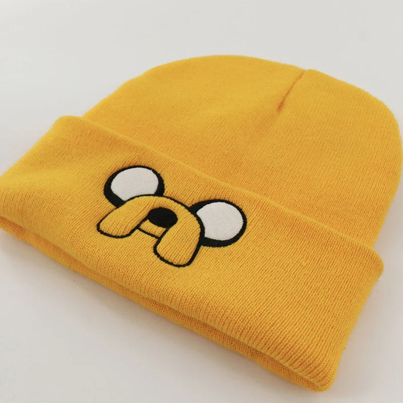 Cute Puppy Embroidered Knitted Hat - Yellow Ear Protection for Autumn & Winter - Warm & Versatile Beanie