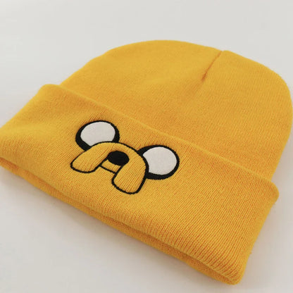 Cute Puppy Embroidered Knitted Hat - Yellow Ear Protection for Autumn & Winter - Warm & Versatile Beanie
