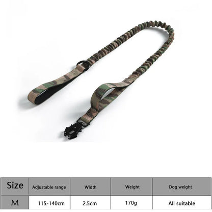 Adjustable Tactical Dog Collar with Traction Rope – Military Training Collar for Medium & Large Dogs