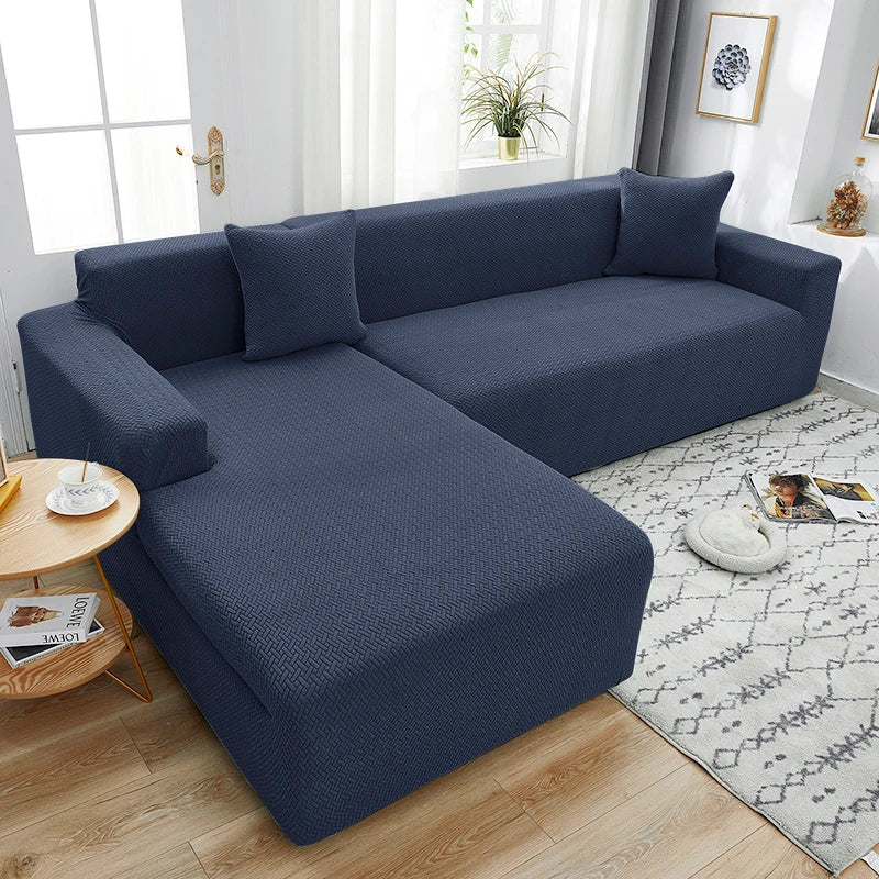 Jacquard Thick Stretch Sofa Cover – Elastic Slipcover for Armchair, L-Shaped & 1–5 Seater Couch Living Room Protector