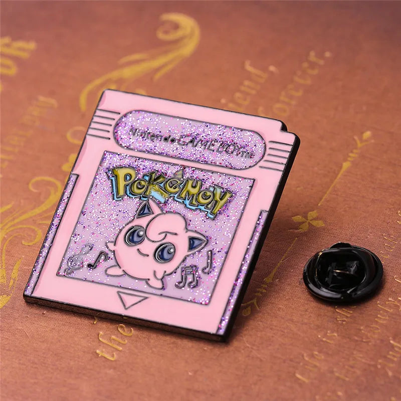 Pokémon Nintendo Gameboy Hard Enamel Pins — Kawaii Pink Jigglypuff Cartoon Brooch Badge for Kids