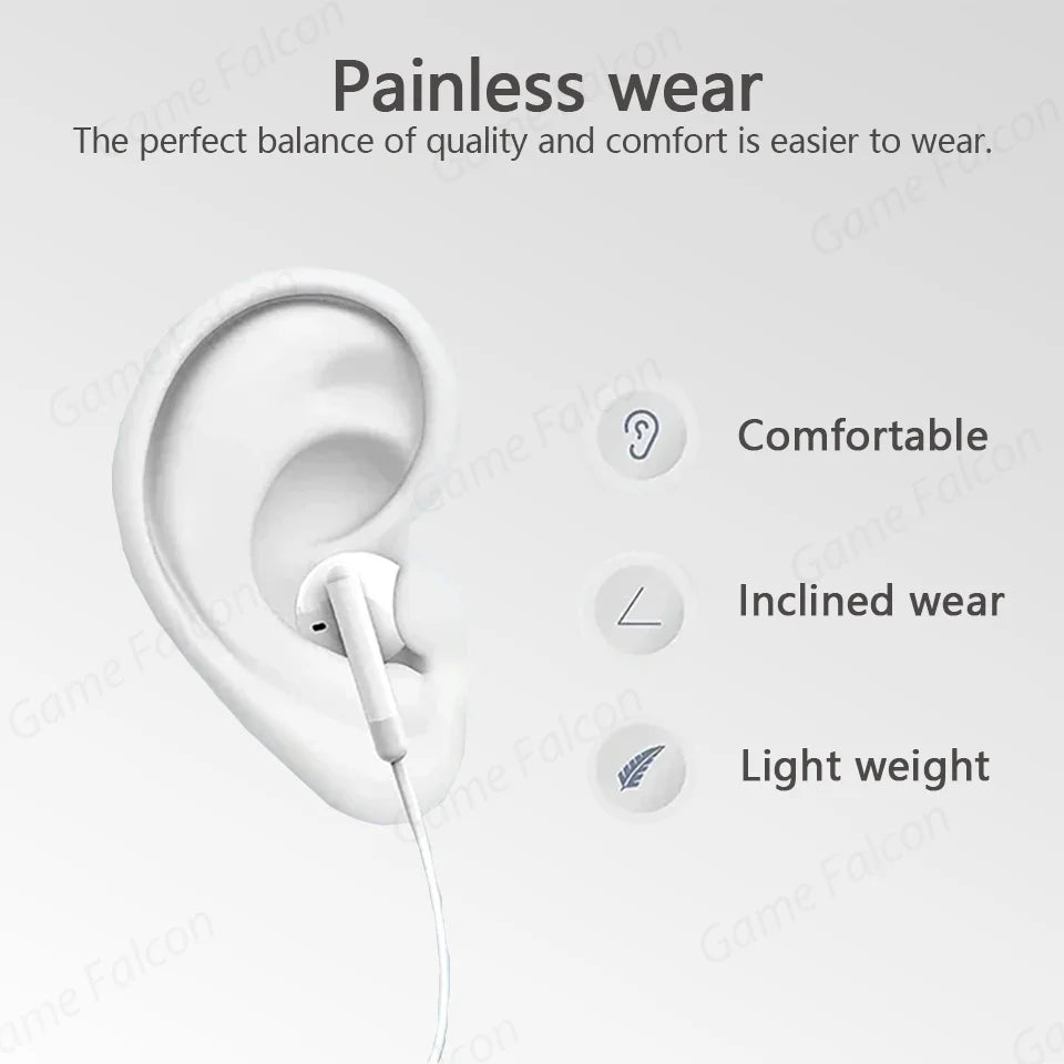 High-Fidelity Bluetooth Wired Headset for iPhone 15/14/13 Pro – Type-C & 3.5mm Compatible with Samsung, Xiaomi, iPad & Tablets