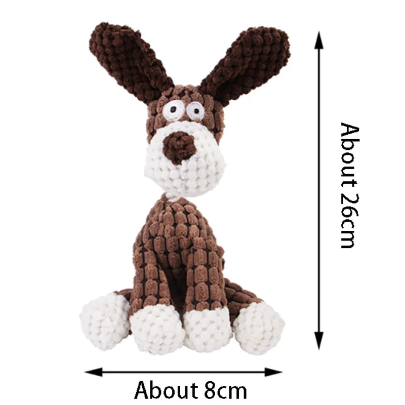 Squeaky Plush Bone Dog Toy - Puppy Teething, Chew & Molar Training Toy for Interactive Playtime