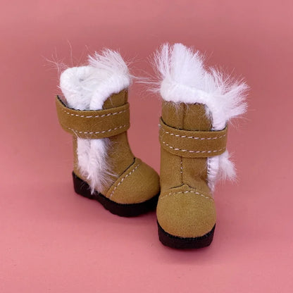 Tilda 3.2cm Doll Boots – 1/8 Mini Leather Shoes for Blythe, Azone & BJD Dolls, Casual Doll Accessories
