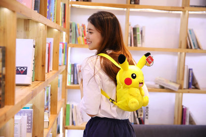 Pikachu Plush Backpack — Pokémon Peluche Stuffed Toy Schoolbag, Cute Cartoon Gift for Kids