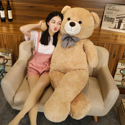 Giant 105cm Soft Teddy Bear Plush Toy - White, Pink, Brown Hugging Pillow Animal Cushion for Children’s Birthday Gift