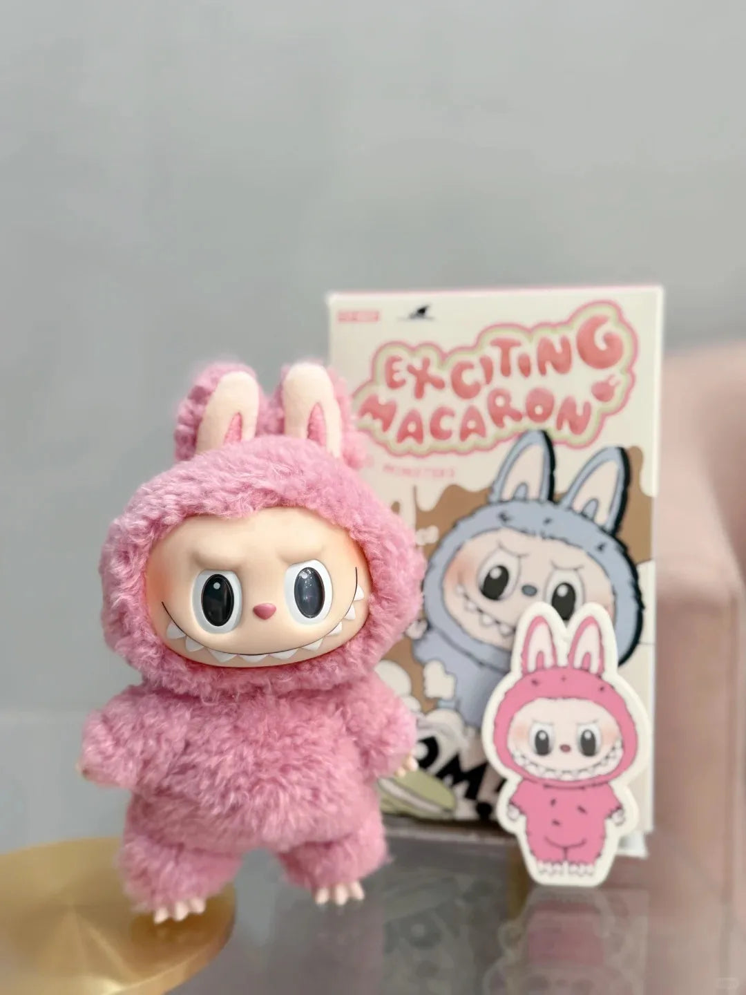 17cm Labubu V1 The Monsters Blind Box - Keychain & Cardiac Macarone Girl Gift with Free Sonny Angel