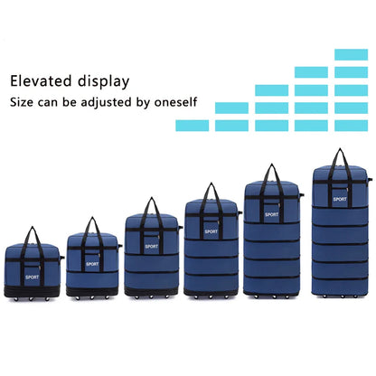 5-Layer Folding Wheeled Travel Bag – Large Capacity Waterproof Durable Luggage for Weekend Trips & Overnight Travel