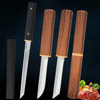 Forged Boning Meat Cleaver Knife - Stainless Steel Mongolian Kitchen Knife for Meat, Fruit, Roasted Lamb & Steak with Cover