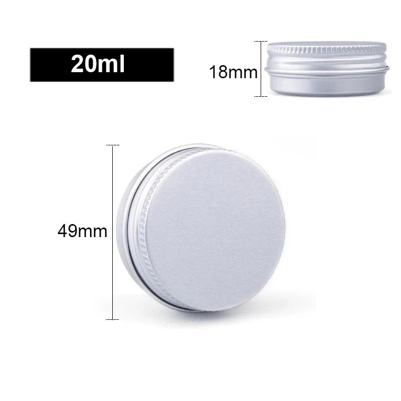 1/5/10pcs Empty Silver Aluminum Tins – 5-250ml Screw Top Round Containers for Candles, Spices & Storage