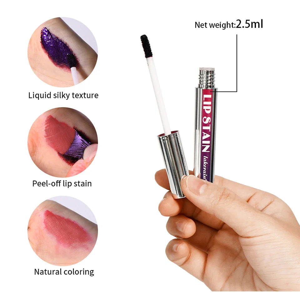 Peel-Off Lip Stain – Long-Lasting, Waterproof Pink Lip Tint | Transfer-Proof Natural Lip Color for Women’s Cosmetics