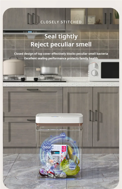 15L Smart Sensor Trash Can – Non-Contact Automatic Bagging Electronic Trash Bin for Smart Home & Bathroom, White