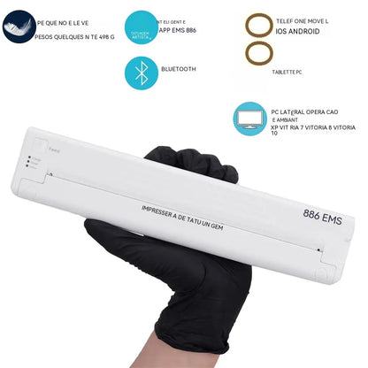 ATS886 A4 Wireless Tattoo Thermocopier – Bluetooth Thermal Printer for Mobile & PC Tattoo Transfer