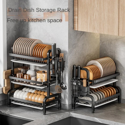 Household Multifunctional Bowl Rack – Stainless Steel Shelf Storage, Drain Rack, Tableware and Cupboard Organizer, Kitchen Dish Rack