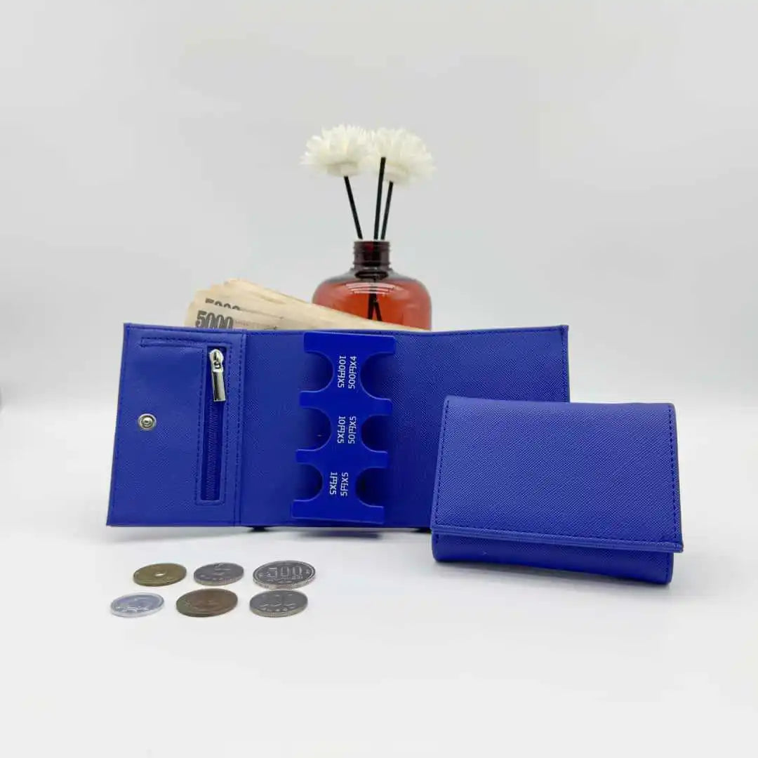 Multi-Functional 2-in-1 Portable Coin Clip & Card Wallet – Colorful Tri-Fold Coin Purse for Travel & Loss Prevention