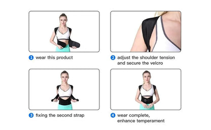 Magnetic Therapy Back Posture Corrector — Adjustable Shoulder Support for Sitting Posture | Breathable & Body Shaping Brace