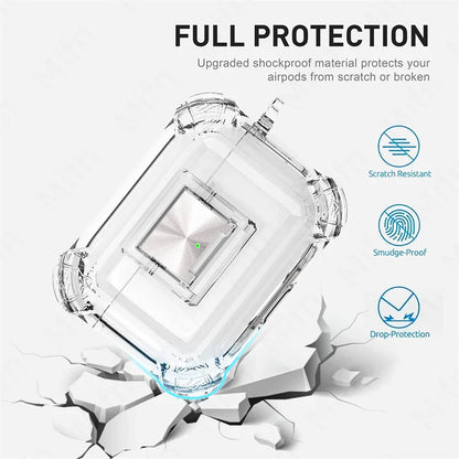 Carbon Fiber Shockproof Case for AirPods Pro 1/2 & AirPods 3 – Protective Headset Cover with Switch
