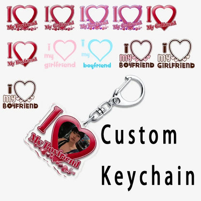Couple Keychain Set – Custom “I Love My Boyfriend/Girlfriend” Keychains, Valentine’s Gift for Him & Her