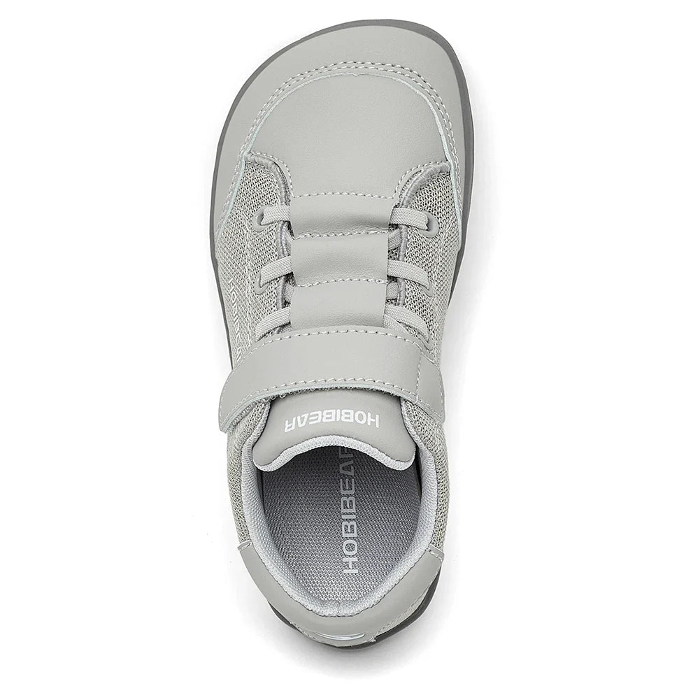 HOBIBEAR Kids Barefoot Shoes – Wide Toe Minimalist Sneakers for Boys & Girls, Lightweight Hook Loop, Mesh & Artificial Leather