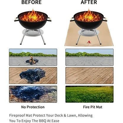 Outdoor Camping & BBQ Fire Protection Mat – High-Temperature Iron Fire Retardant Carpet for Picnic, Barbecue & Indoor Use