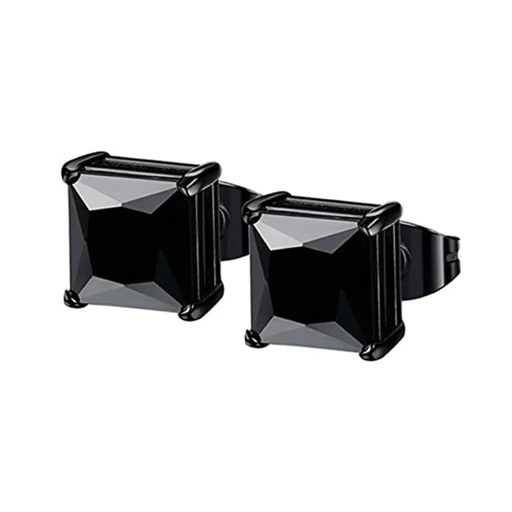 1–8 Pairs Stainless Steel Cubic Zirconia Stud Earrings Set – 6MM Unisex Minimalist Ear Piercing Jewelry for Men & Women