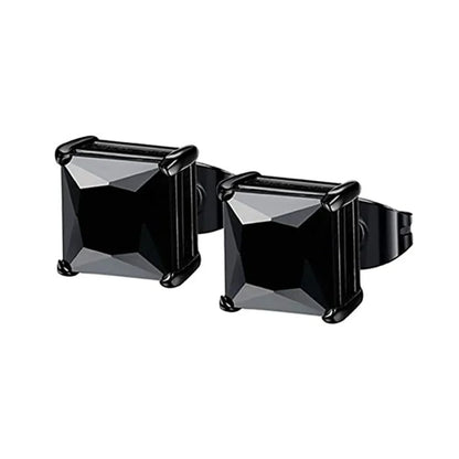 1–8 Pairs Stainless Steel Cubic Zirconia Stud Earrings Set – 6MM Unisex Minimalist Ear Piercing Jewelry for Men & Women