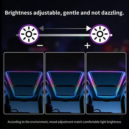 2026 Universal Car Sunroof LED Strip Light - APP & Remote Control USB Panoramic Roof Ambient Lighting