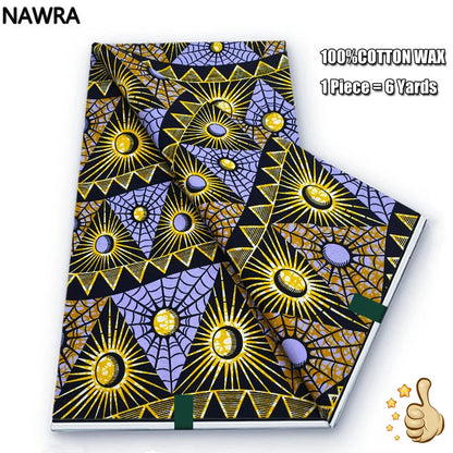 2026 African Real Wax Print Fabric - 100% Cotton Nigerian Ghana Style Pagne for Women