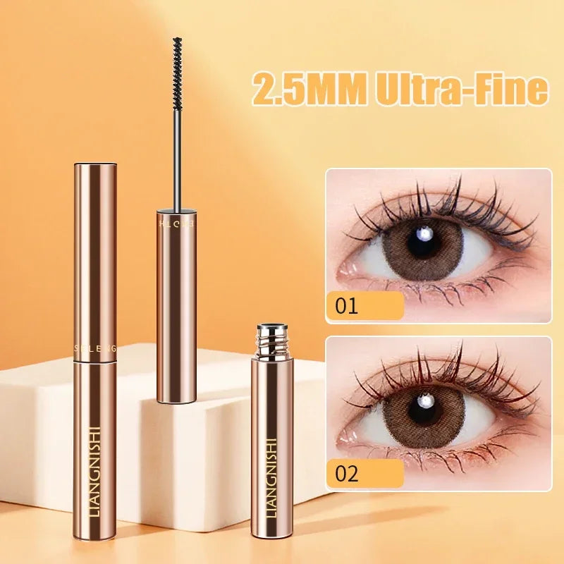 Silk Fiber Matte Mascara - Waterproof Long-Lasting Curling & Lengthening Mascara with Ultra-Fine Brush