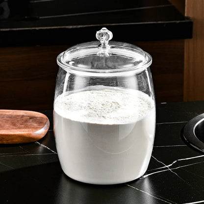 Plastic Food Storage Jar with Airtight Lid - 2.2/3.8/6.5L Flour, Grains, Candy & Cookie Canister