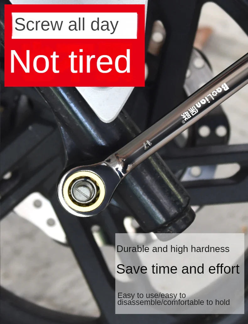 Adjustable Torque Universal Torx Wrench - 8-22mm Ratchet Spanner for Bicycle, Motorcycle, Car Repair Tools