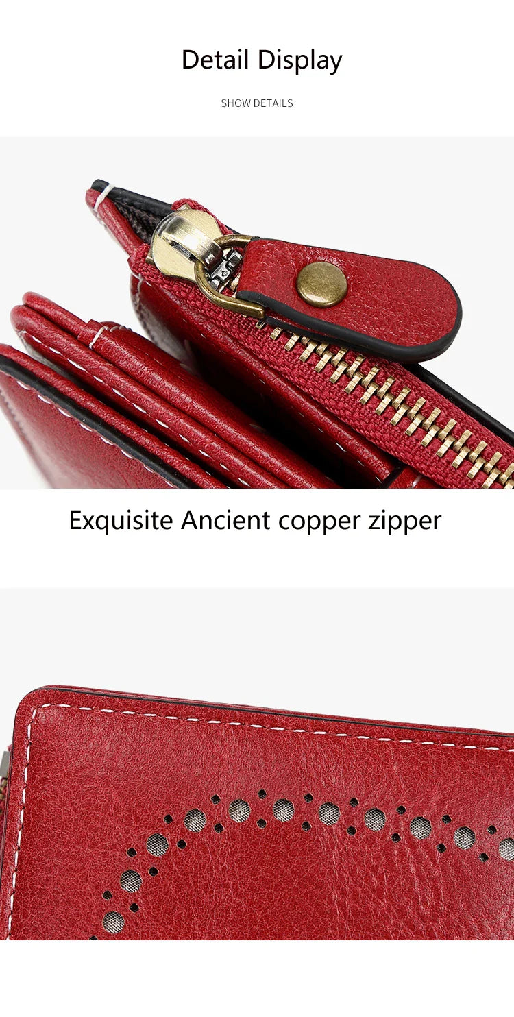Fashionable Women’s Retro Short Wallet – PU Leather Multifunctional Handbag with Large Capacity, Multi-Card Slot & Coin Pocket