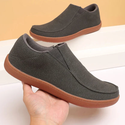 Fujeak Men’s Casual Loafers — Plus Size Non-Slip Wide Sneakers, 2024 Vulcanized Barefoot Shoes