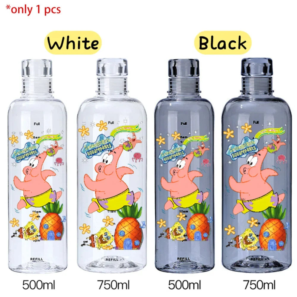 SpongeBob Graduated Water Cup - 500ml/750ml BPA-Free Plastic Bottle