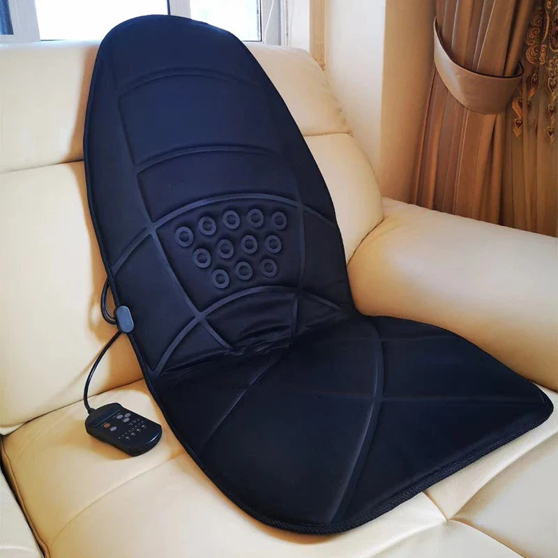 Electric Lumbar Massage Cushion | Car, Home & Office Heated Vibrating Neck & Back Pain Relief Pad