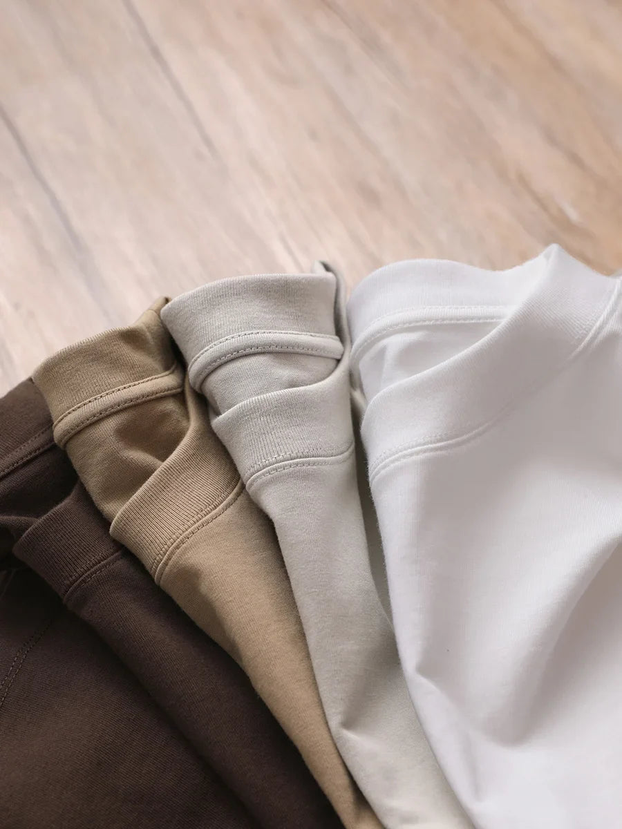 Heavy Cotton Oversized Men’s T-Shirt – 320g Solid Color Drop Shoulder Short Sleeve