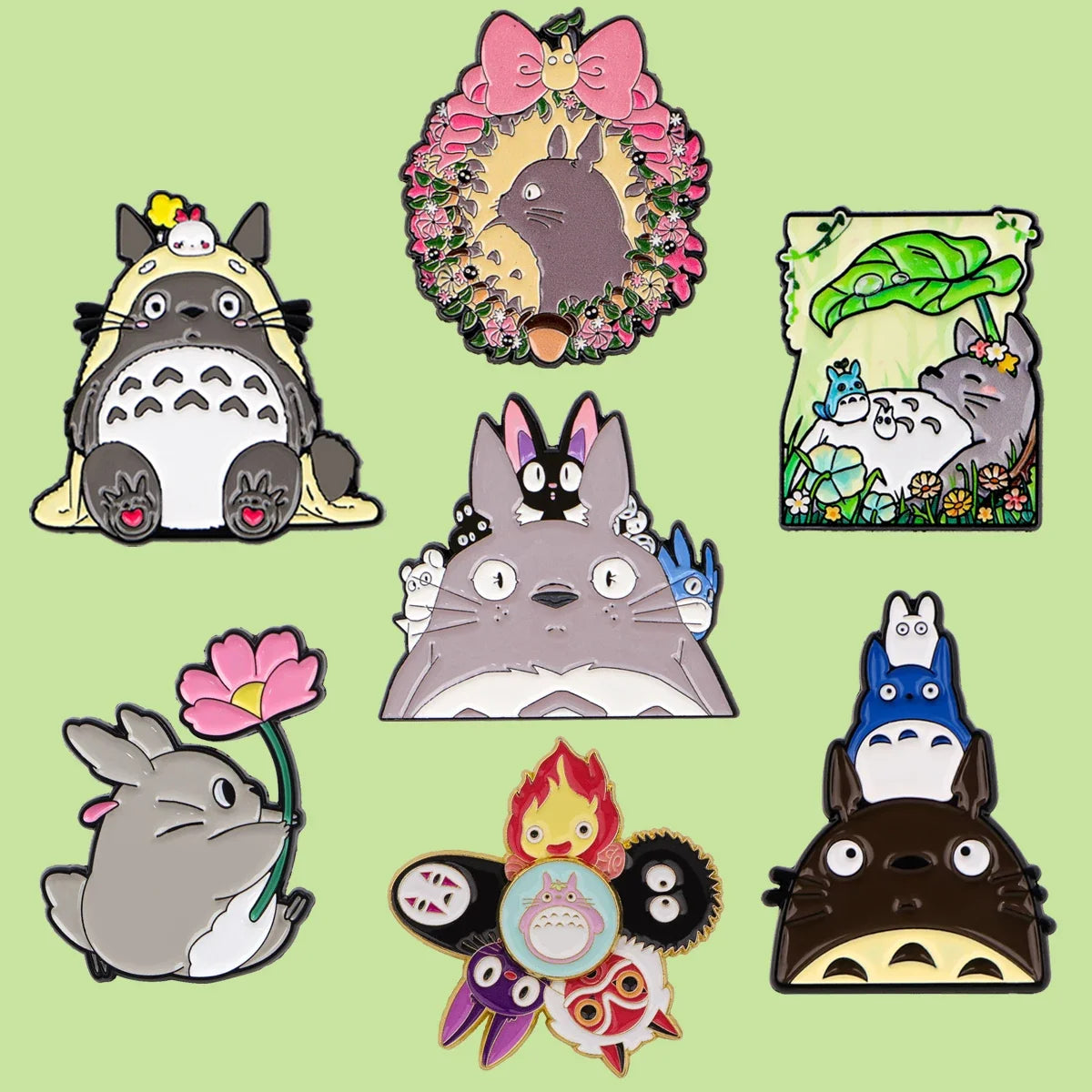 Grey Cat Enamel Pins 1-5PCS Set - Classic Anime Brooches for Backpacks, Bags & Fan Gifts