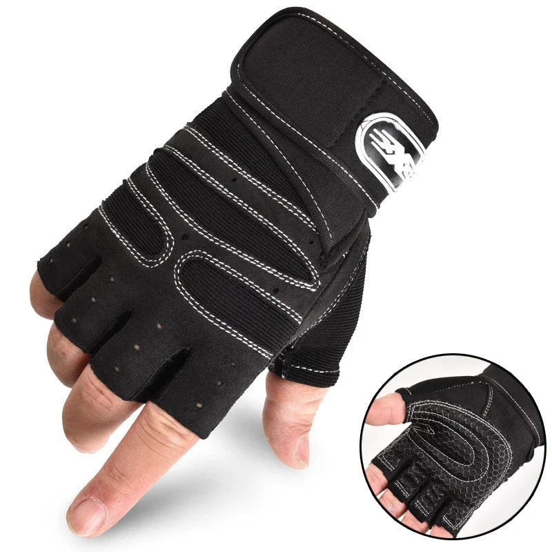 Outdoor Sports Fingerless Gloves – Long Wrist Guard for Men & Women, Ideal for Gym, Cycling, Hiking, Boxing & Training Workouts