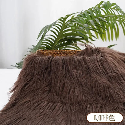 25x45cm Long Hair Faux Fur Fabric — DIY Animal Suit, Doll Hair, Beard Craft Material for Patchwork, Garment Sewing Accessories