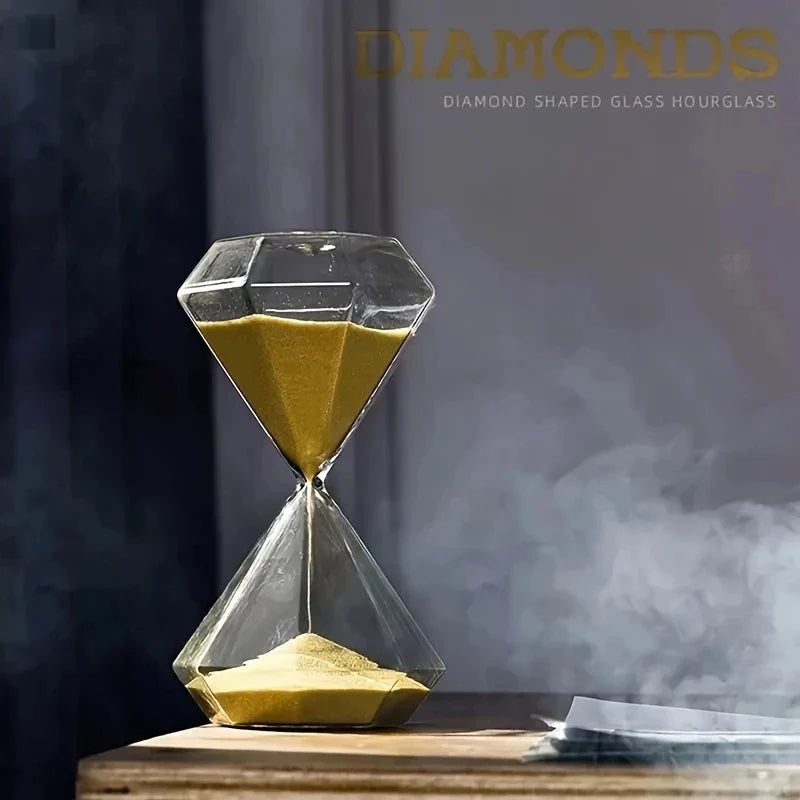 5-Minute Diamond Hourglass Timer - Decorative Sand Timer for Indoor & Outdoor Use