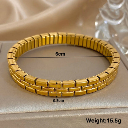 Greatera Five-Layer 10mm Beaded Bracelet – Two-Tone Stainless Steel Watch Chain Bangle Jewelry for Men & Women