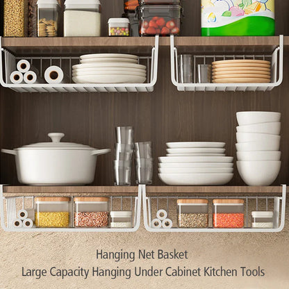 Metal Hanging Kitchen Storage Rack | Multifunctional Layered Book Organizer for Dormitories and Offices