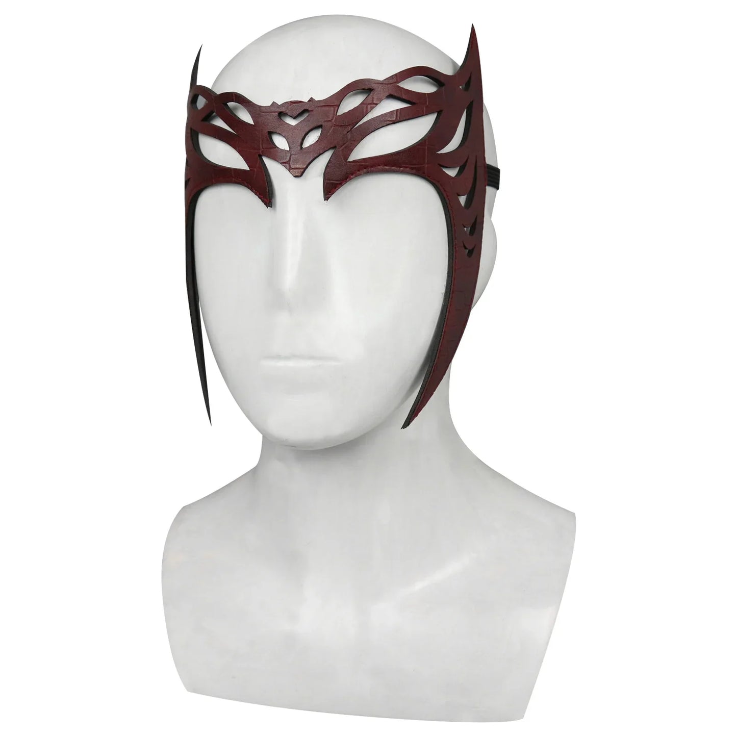 Scarlet Witch Cosplay Headband & Mask — Leather Face Cover for Adult Halloween, Superhero Costume & Party Props