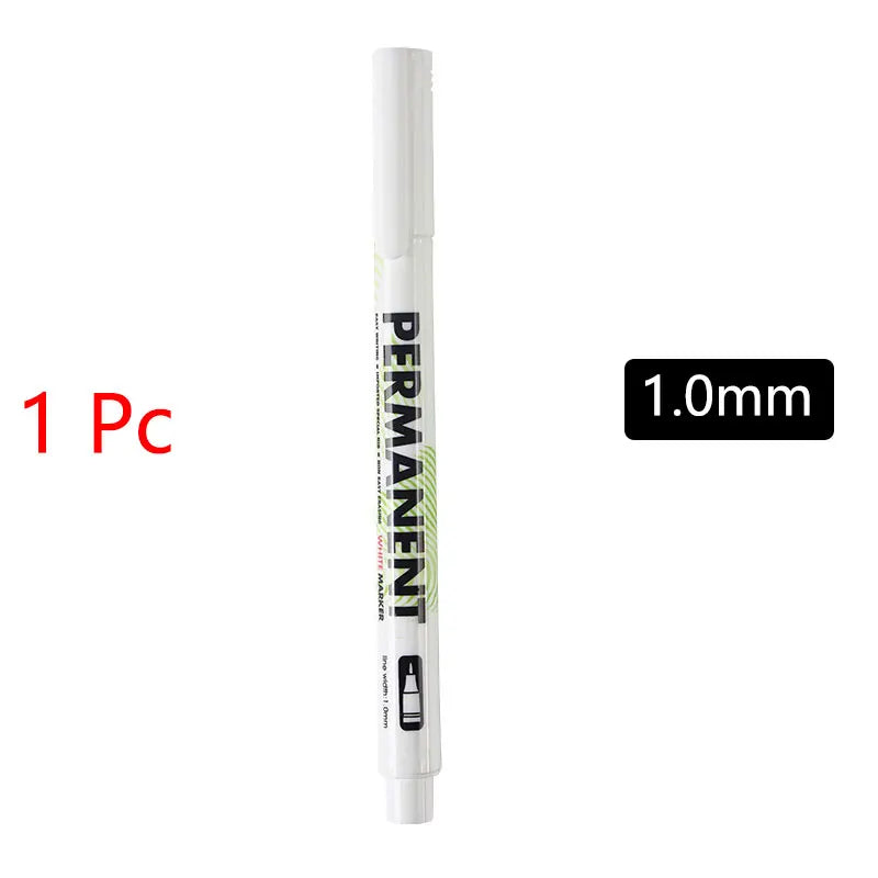 White Marker Pen Set - Waterproof Oil-Based Gel Pens for DIY, Graffiti, Sketching & School Supplies