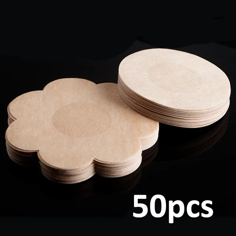 10-200PCS Women’s Nipple Cover Stickers – Invisible Self-Adhesive Disposable Bra Pasties & Chest Lift Tape