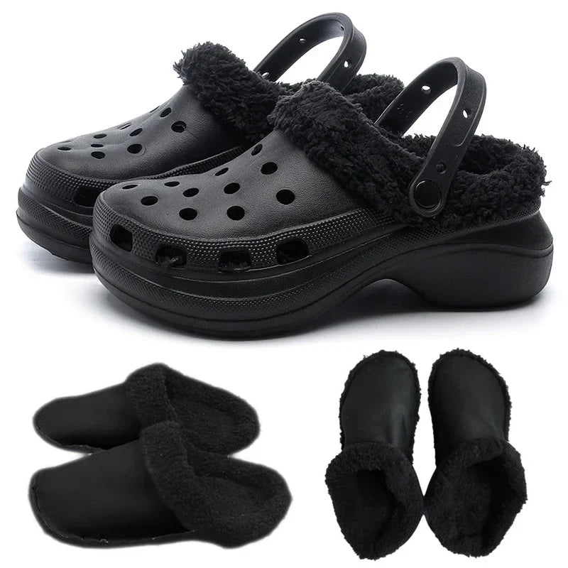 Hole Shoes Velvet Liner – Thickened Winter Warm Detachable Cotton Sleeve & Plush Inner Liner for Soft Shoe Covers