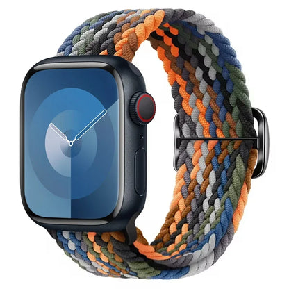 Braided Solo Loop Apple Watch Ultra Band – Elastic Nylon Adjustable Strap for iWatch SE, Series 3–9 (38mm–49mm) Bracelet Band