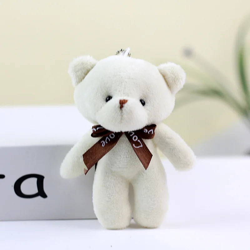10pcs Mini Bear Plush Keychain — Soft Stuffed Doll Bag Pendant, Cute Toy for Wedding Decoration & Birthday Gift