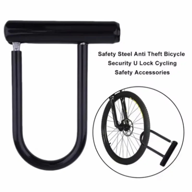 Portable Bicycle U-Lock – Anti-Theft Safety Lock for MTB, Road Bikes, Motorcycles, Scooters, with Key