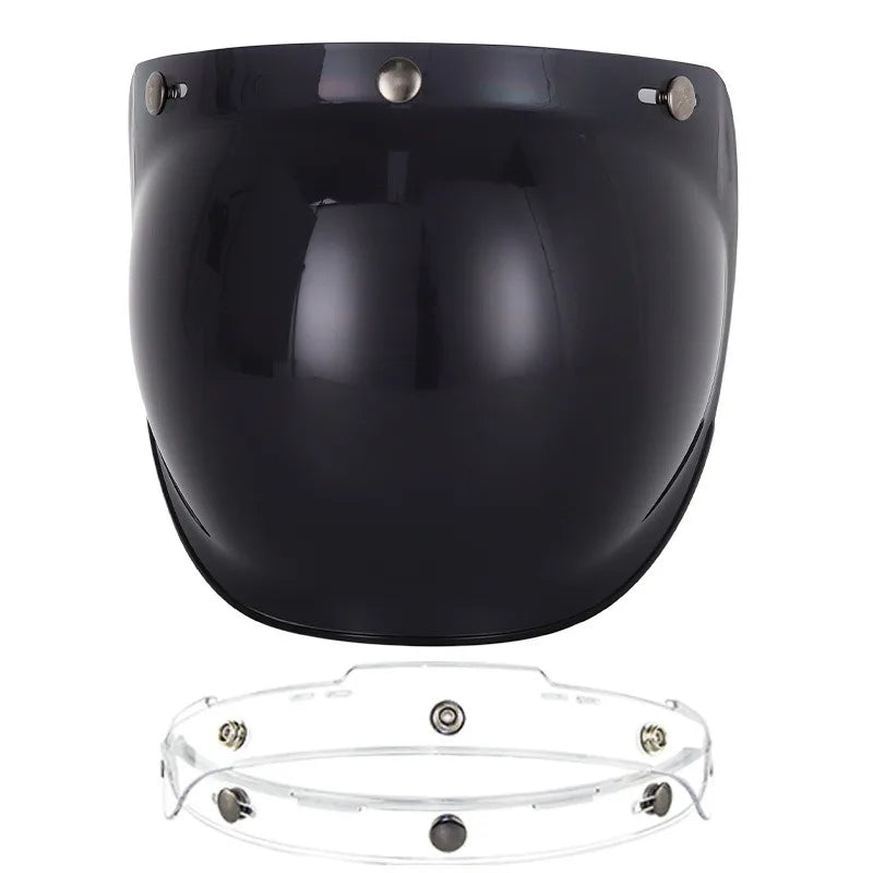 Motorcycle Helmet Bubble Visor – Anti-Fog UV Protection HD Lens for Retro Open Face Helmets